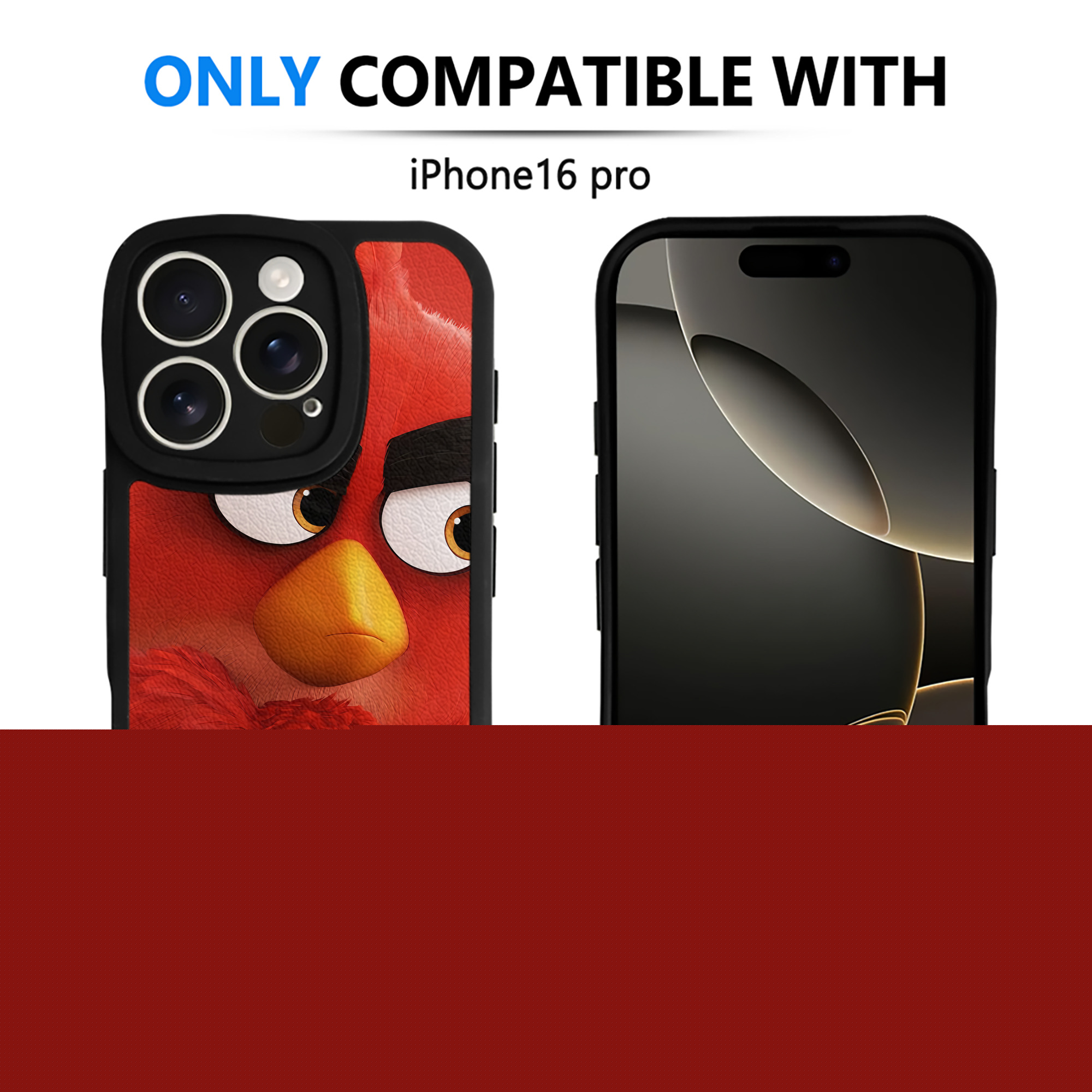 （画像用） Angry Birds アングリーバード 【iPhone 16シリーズ対応】シリコンスマホケース（レザー調） 材質：シリコン